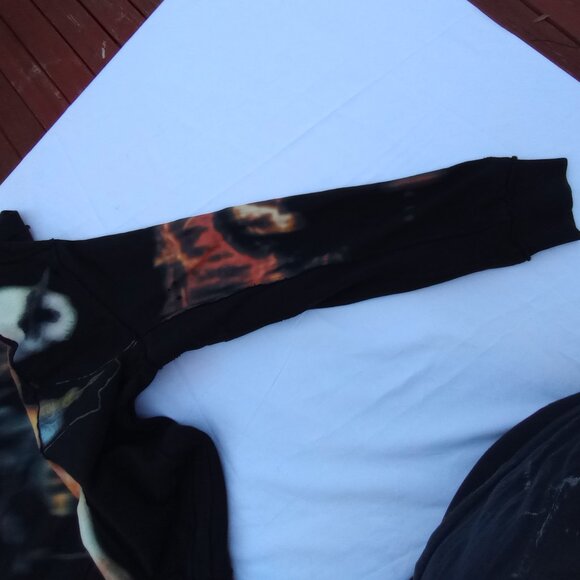 Givenchy Black Heavy Metal Print Distressed Sweatshirt size large - Picture 15 of 16